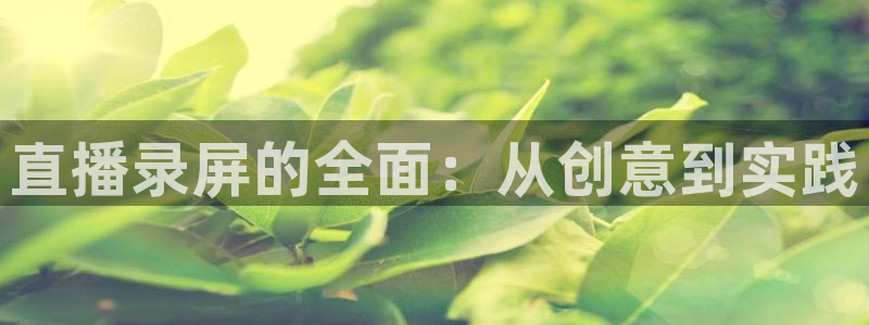 9255tv直播nba在线观看：直播录屏的全面：从创意到实践